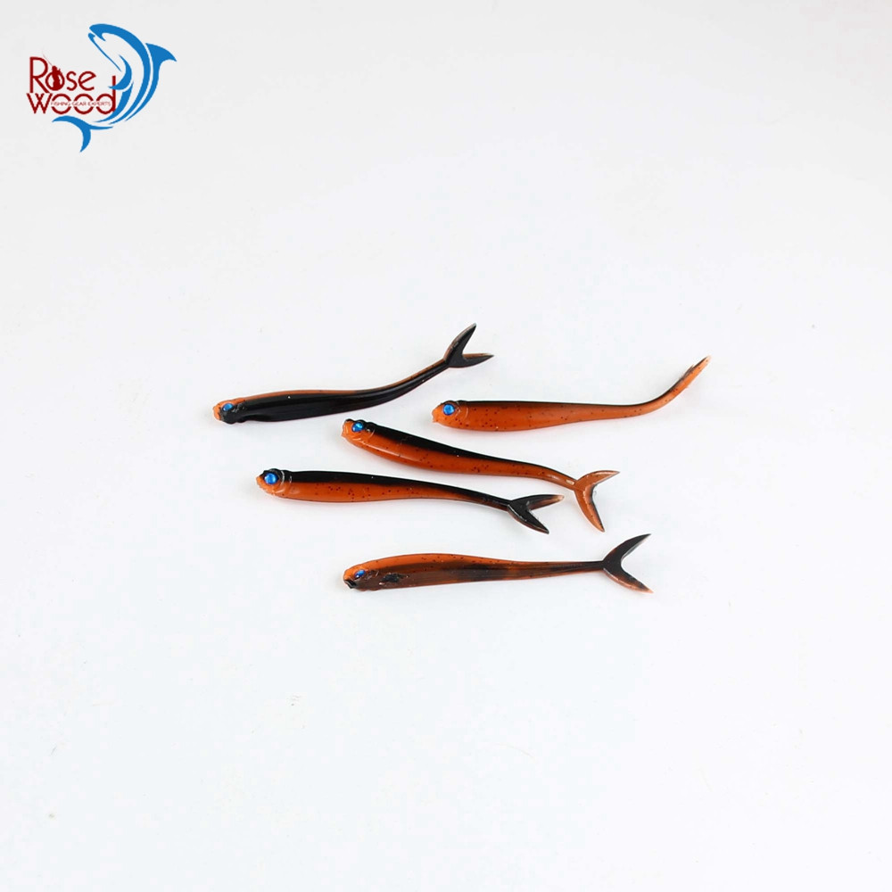 100pcsLot 8cm 1.7g Rosewood Fishing Lure Soft Baits Isca Artificial Pesca Rubber Soft Lure Fishing Wobblers Carp Fishing Lures  (10)