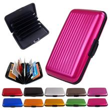 New Free Shipping Womens Mens Aluminum Metal Wallet Business ID Credit Card Case Stripe Box Holder Anti RFID Scanning no Track