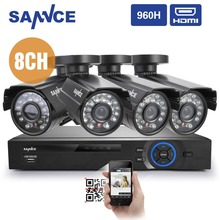 SANNCE 8CH CCTV System 960H DVR 4PCS 800TVL IR Weatherproof Outdoor CCTV Camera Home Security System Surveillance Kits