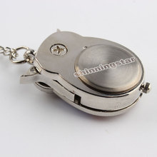 Hot sale Silver Vintage Night Owl Necklace Pendant Quartz Pocket Watch Necklace P26