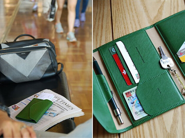 Men travel credit card wallets leather passport cover coin case purse passport holder women s card