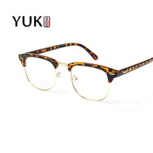 YUKII Eye Glasses Farme For Women Brand Designer Retro Cat Eye Men Glasses Black Frame Clear Lens Vintage Eyewear High Quality