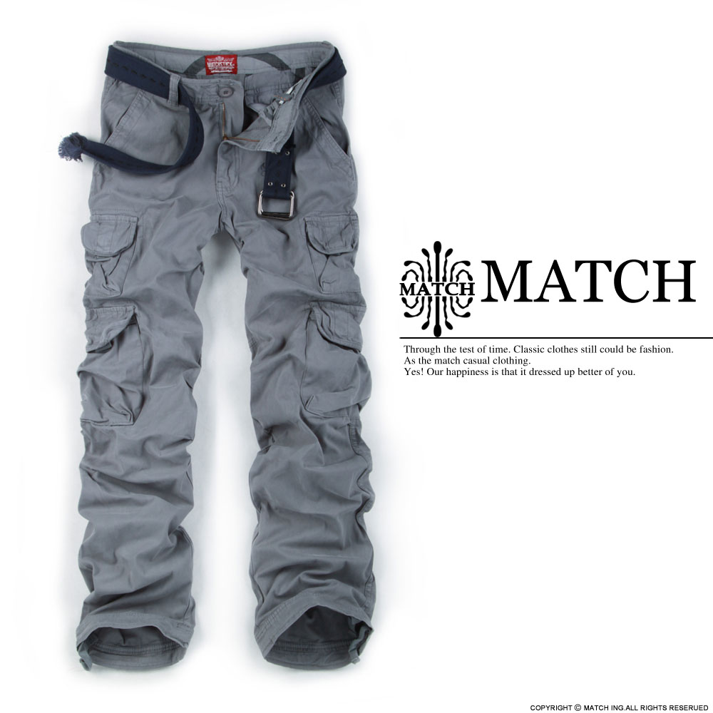 High Quality Thick Fabric Cargo Pants Mens Vertical Pocket Casual Plus