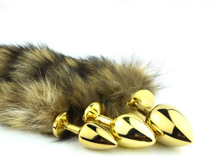 American Raccoon Tail Butt Plug Real Hair Stainless Steel High Quality