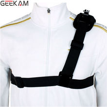 GEEKAM Go pro Accessories shoulder Strap Mount Harness for Gopro Hero 4 3 2 SJ4000 Xiaomi Yi Camera Chest Harness Belt Adapter