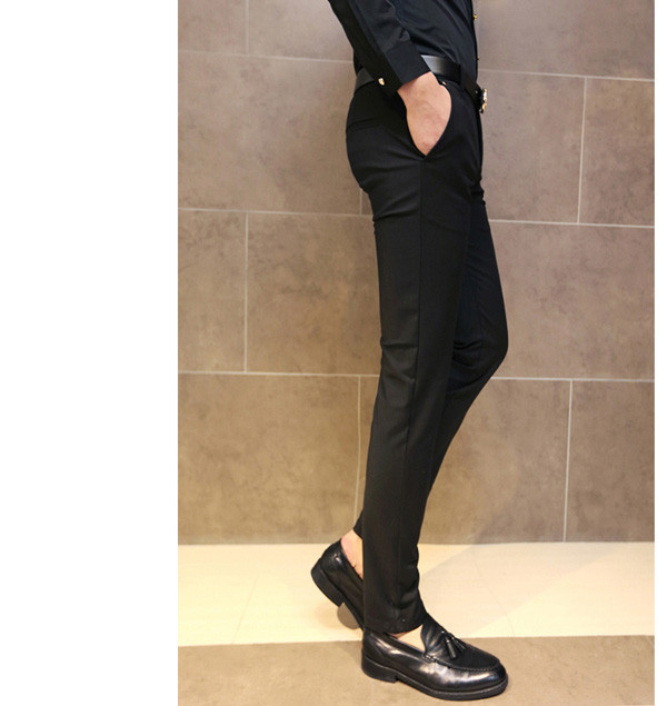 New Mens Fashion Solid Skinny Fit Tapered Flat Front Sexy Casual Dress