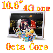 10.6 дюймов 8 ядра Octa ядер 2560 X 1600 IPS DDR 4 ГБ оперативной памяти 32 ГБ 8.0MP 3 г две сим-карты Wcdma + GSM планшет пк таблетки шт Android4.4 7 9