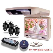 9″Car Flip Down Roof Mounted DVD Player USD/SD Game IR/FM + 2pc IR headphones headup display Overhead Ceiling DVD Media Player