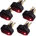 5 pcs New Red LED Light 12V 30Amp 30A Auto Car Boat Auto Rocker SPST Toggle