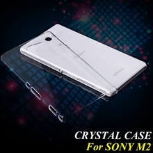 For Xperia M2 Anti-Scratch PC Hard Back Case For Sony Xperia M2 D2303 D2305 Crystal Clear Transparent Cover Simlpe Pure Style