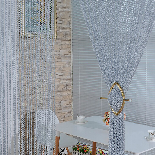 1pcs Silver-Grey Spiral curtain Window Divider Tassel Hanging String Door Curtain