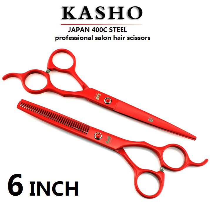 Japan kasho 6 inch hair scissors hairdressing barber professional hair scissors high quality salon cutting shears set 2pcs