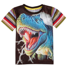 Boys T shirt 2015 nova Jurassic Park tyrannosaurus rex velociraptor boys character short sleeve T shirt