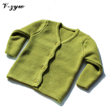 Autumn and winter high elastic thick newborn baby cardigan sweater 0-23M baby knitted sweater fine wool line 10 colors available