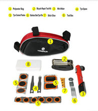 Bicicleta / bicicleta juego de herramientas Kit de 16 en 1 herramienta de reparación de bicicletas Kit ( Mini bomba / cuchara / archivo / pegar / pista )