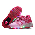 New 2016 Child Wheely s LED Light Heelys Roller Skate Shoes For Children Kids Girls Boys