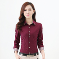 Women Blouses 2016 Office Lady Long Sleeve Blouses Occupational Basic Shirts Clothing Tops 5XL 6XL Plus