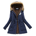 Winter Coat Women jacket 2016 Parka Casual Outwear Military Hooded Thickening Cotton Coat Winter Jacket Fur