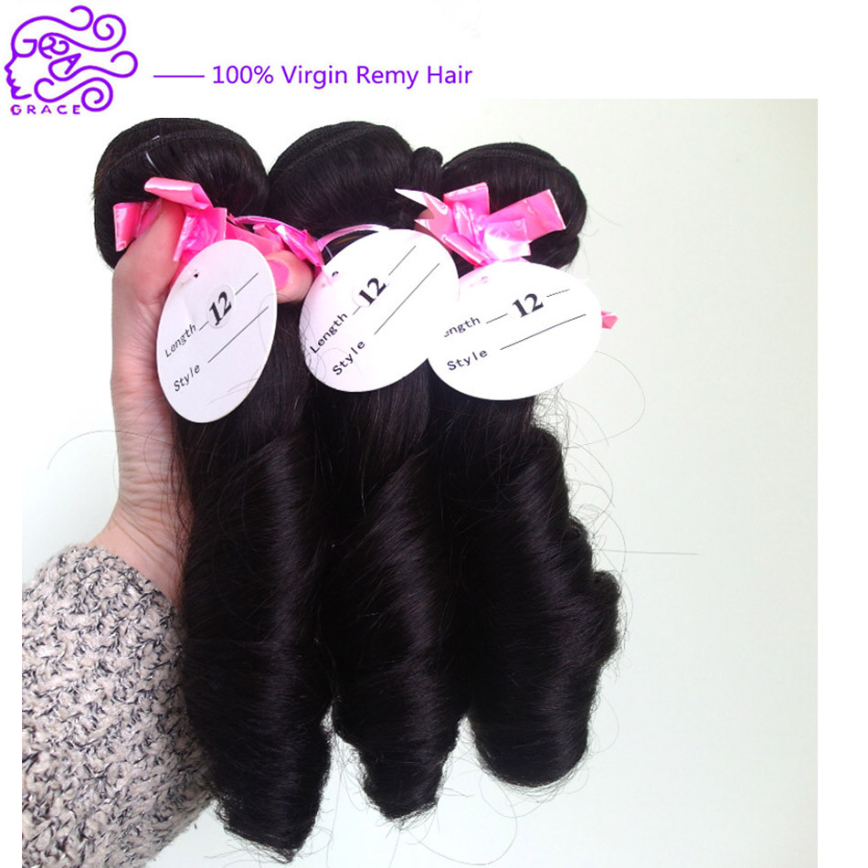 6a Grade Grace Human Hair Spring Curl Virgin Hair Weave 3bundles