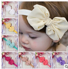 1pc New Style Baby Girls hair accessories newborn baby chiffon bow Headband Flowers Hairwear 14colors