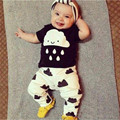 2016 NEW Autumn Fashion Baby boy clothes Baby girl clothes Cotton Cartoon Short sleeved 2pcs O