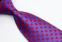 NT0056 Red Royal Plaid Smooth Jacquard Woven Classic Type Silk Polyester Man s Business Wedding Luxury