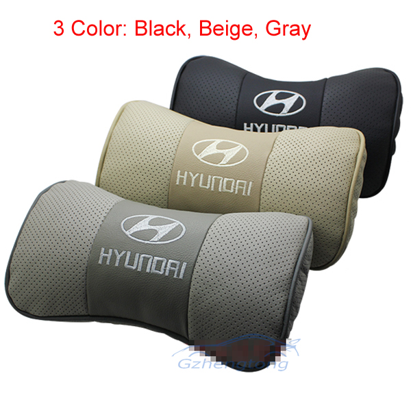 Leather Pillow Car Accessories Styling For Hyundai Solaris 2003-2015 Accent Tucson Santa fe Elantra IX35 I30 I20 Shengda