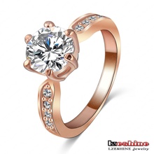 LZESHINE Brand Wedding Jewelry Ring Platinum Plated Round Cubic Zirconia Women Finger Rings Wholsale Free Shipping ITL-RI0020