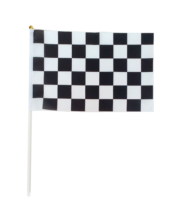 12 pieces lot 20 30cm Checkered flags with Plastic Flagpole black and white font b