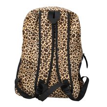 Girl Backpack Lovely Mustache Lady Leopard Velvet Zipper Shoulders Bag