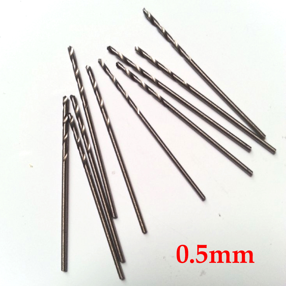 10Pcs 0.5mm Micro HSS Twist Drilling Bit for Electrical Drill