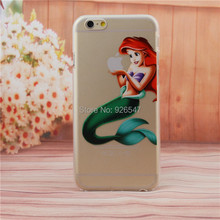 2015 New arrive For Apple iPhone 6 4 7 Transparent little mermaid simpson Alice Hand grasp