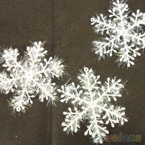 30Pcs White Snowflake Ornaments Christmas Holiday Festival Party Home Decor 2MSI