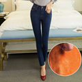 Alpaca Cashmere Ultra soft Warm Wool Jeans Women Winter Stretch Elastic High Waist Jeans Thicken Skinny