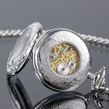 Pacifistor Mens Pocket Watches Vintage Reloj Bolsillo Necklace Watches Silver Gift Chain Pendant Fob Watch Mechanical