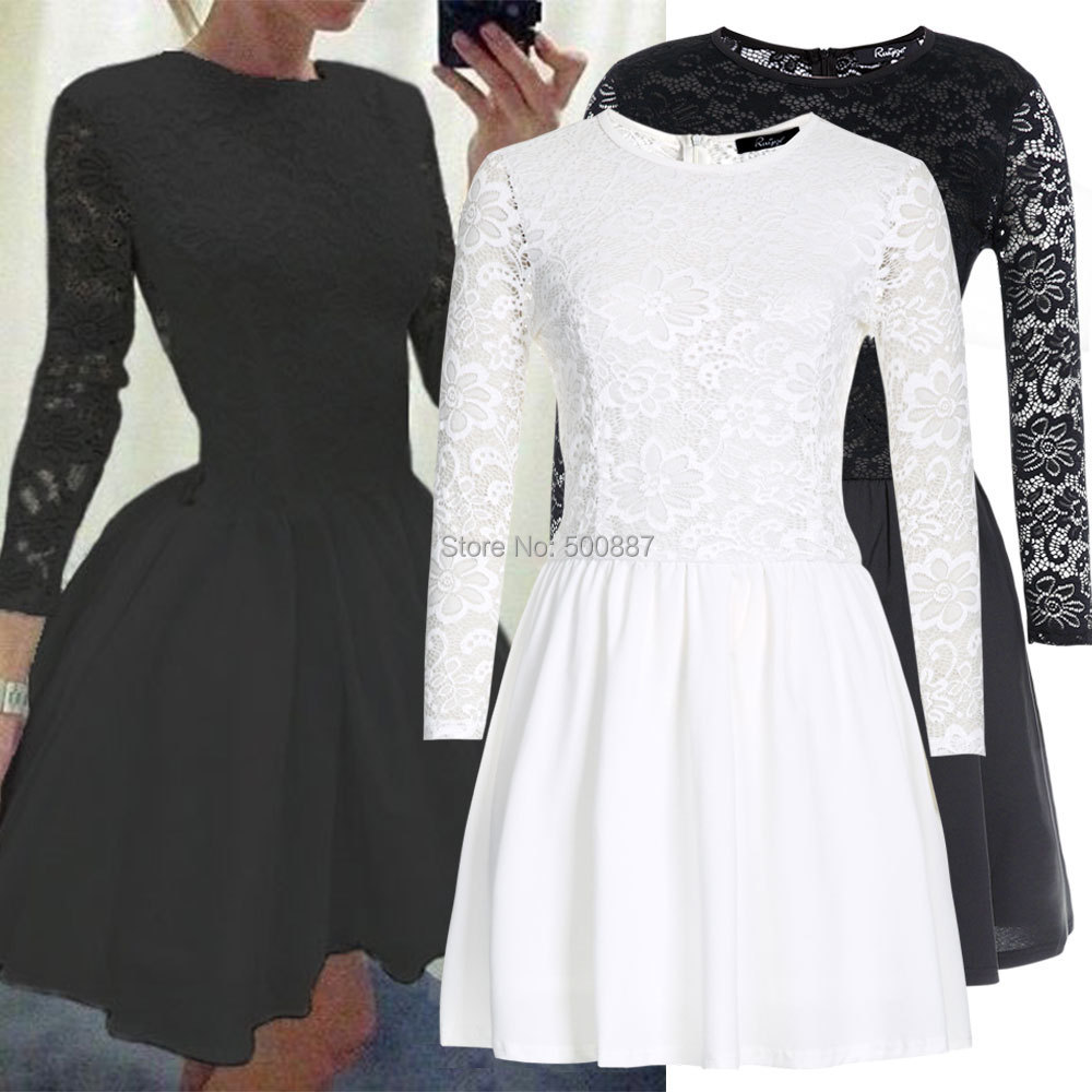 Lace bubble mini dress