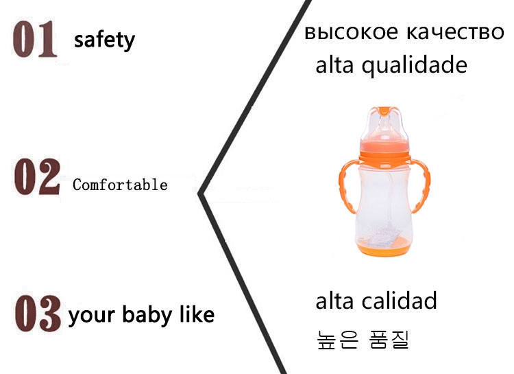 PP Safety Baby Feeding Bottle With Handle Auto Sensing Temperature Infant Baby Bottle Nuk High Quality Baby Sippy Cup Straw (2)