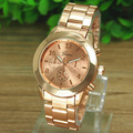 Popular Fashion Women Dress Watch Bracelet Geneva Roman Numerals PU Leather Analog Quartz Wristwatch Casual Watch