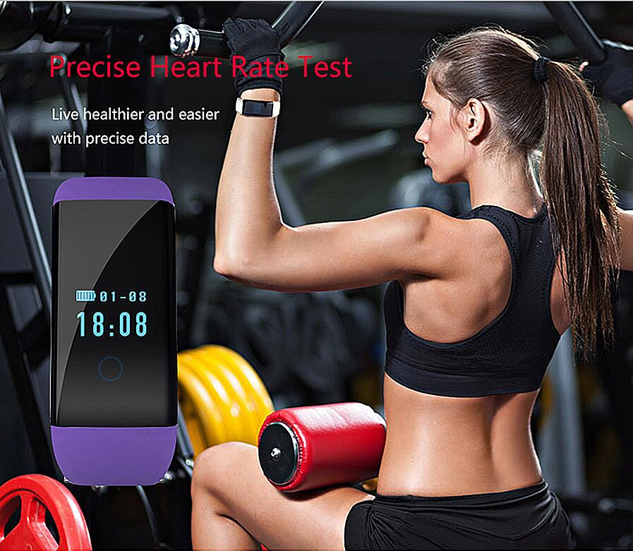 DFit IP68 Sports Smart Wristband Watch for Android IOS Heart Rate Tacker Fitness Smart Bracelet for iPhone Samsung Huawei Women