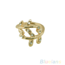 4PCS Set Rings Urban Gold Plated Crystal Plain Cute Above Knuckle Ring Band Midi Ring 1NMZ