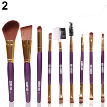 9Pcs Professional Cosmetic Blush Lip Makeup Brush Eyebrow Eyeliner Beauty Brushes Tool Set Chic Design