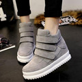 Platform Women Shoes 2016 Autumn Korean Hidden Heel Flock Fashion Wedge Casual Shoes Flats Woman WSN3