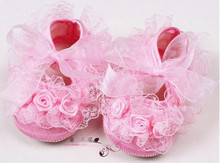 Lace Flowers Newbored Shoes Cotton Softed Girls First Walkers Non slip Sole Shoes Kids Prewalkers for