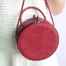 2016 Teeinco women’s genuine leather handbag vintage brief cowhide small round lady bag crossbody shoulder bag LY-0090