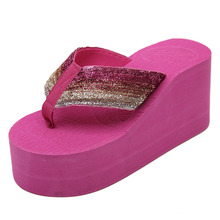 2016 Summer Women Sandals Fashion Ultra High Heels Flip Flops Women s Wedges High heeled Shoes