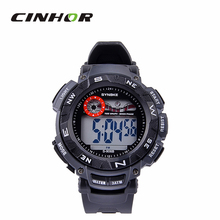 Hombres del reloj del deporte SYNOKE enfriar ejército militar 89068 Electronic Digital impermeable del deporte de luz fría gris Relogio Masculino