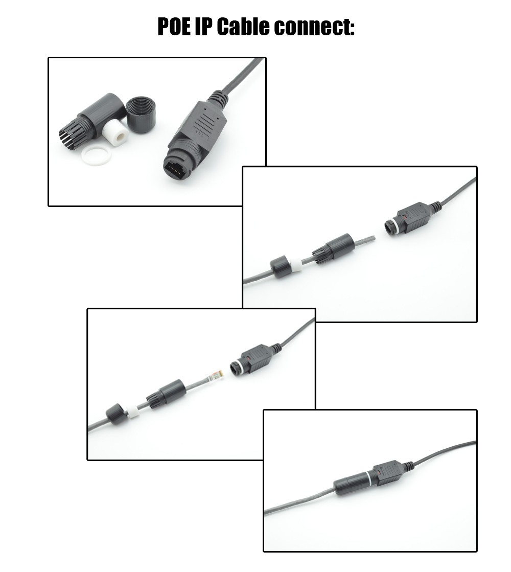 IP camera cable replace cable RJ45 & Waterproof POE DC 48V input