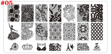 New Lace Flowers Nail Art Stamp Stamping Image Plate 10pcs lot 6 12cm Stainless Steel Nail