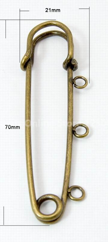 Antique Bronze Iron font b Kilt b font Pin Brooch Pin Findings about 70mm long 21mm