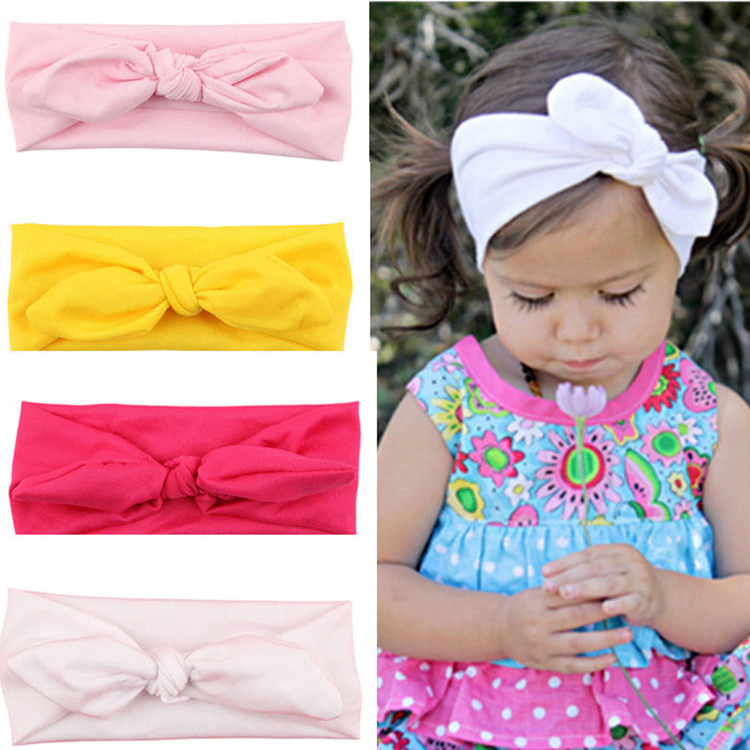 New Baby Toddler Girl Kids Bunny Rabbit Bow Knot Turban Head Hair Band Head Wrap BB